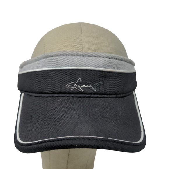 Greg Norman Men's Slideback Sun Visor Cap Hat black OSFA Embroidered Shark Logo - Picture 1 of 10